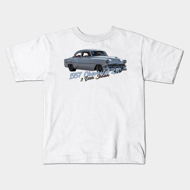 Customized 1957 Chevrolet 210 2 Door Sedan Kids T-Shirt by Gestalt Imagery